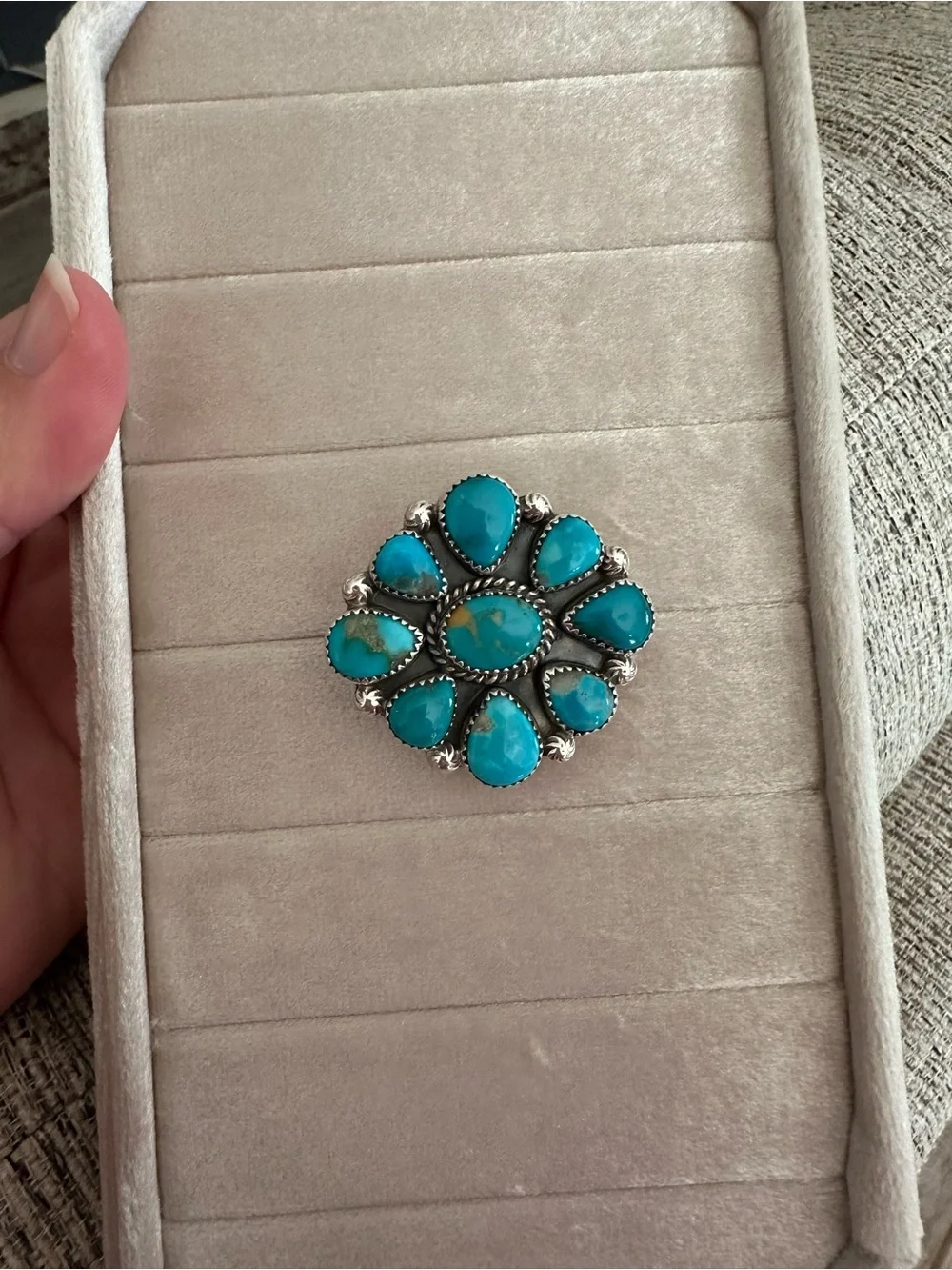Stunning BlueBird Turquoise Adjustable Sterling Silver Ring 🦋